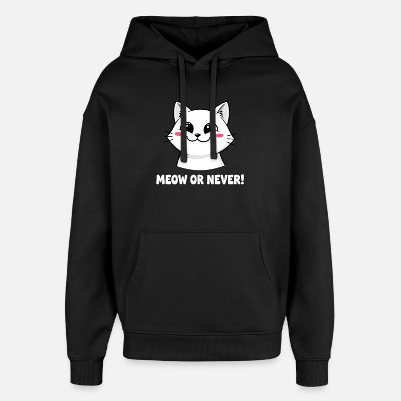 Miaou ou jamais chat - Sweat à capuche unisexe Stanley/Stella Oversized - noir