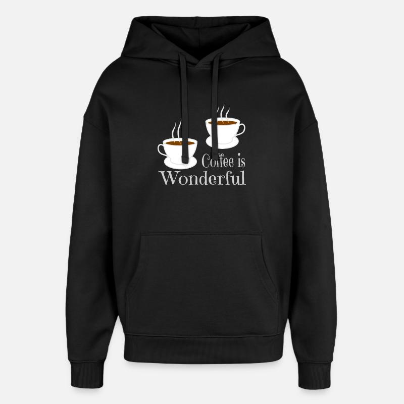 Kaffe - Hættetrøje unisex Stanley/Stella Oversized - sort