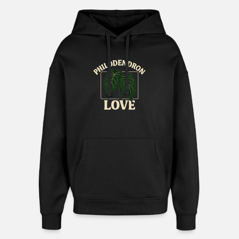 Amour des philodendrons - Sweat à capuche unisexe Stanley/Stella Oversized - noir