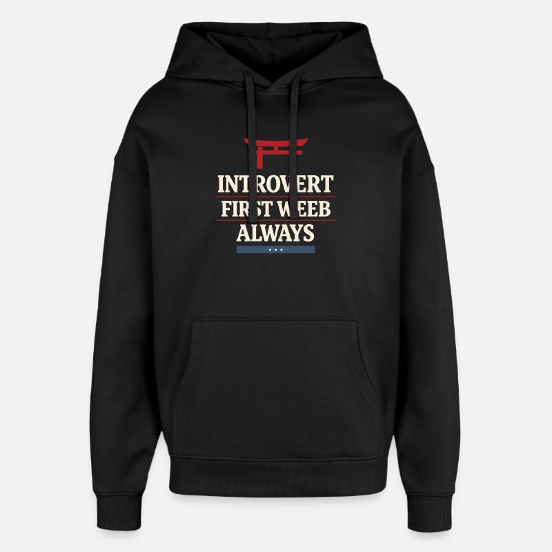 Anime-introvert Weeb Stubenhocker - Oversized Unisex Hoodie von Stanley/Stella - Schwarz