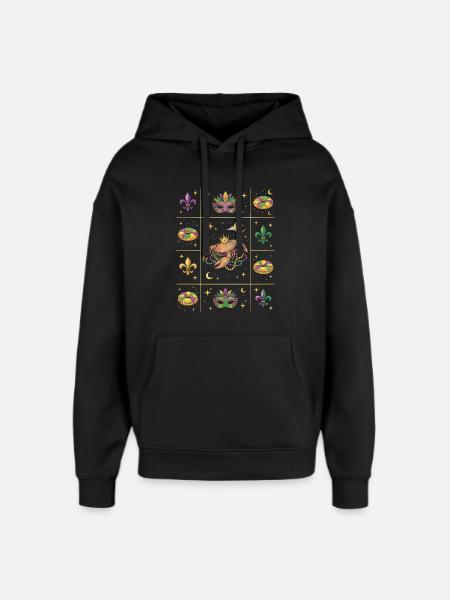 Crawdaddy Carnival Mardi Gras - Oversized Unisex Hoodie by Stanley/Stella - black