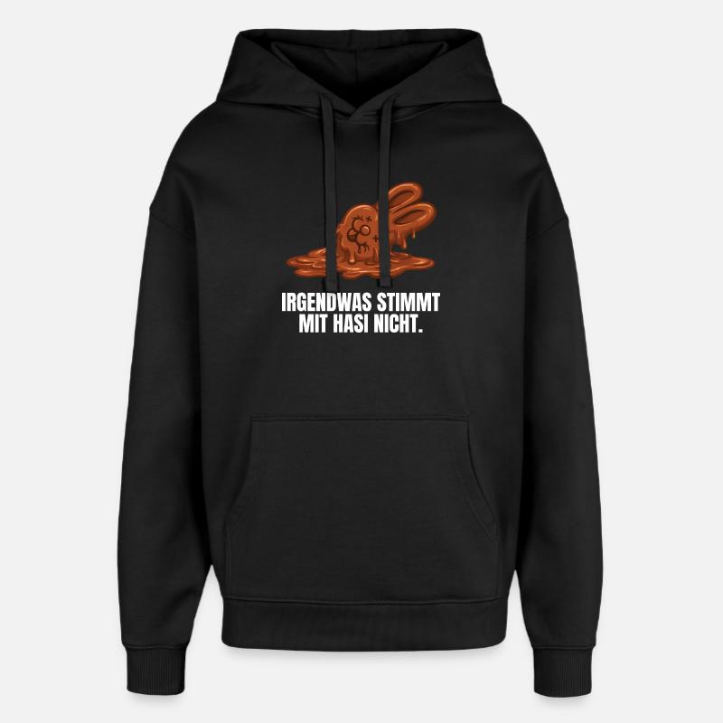Pâques du lapin en chocolat - Sweat à capuche unisexe Stanley/Stella Oversized - noir