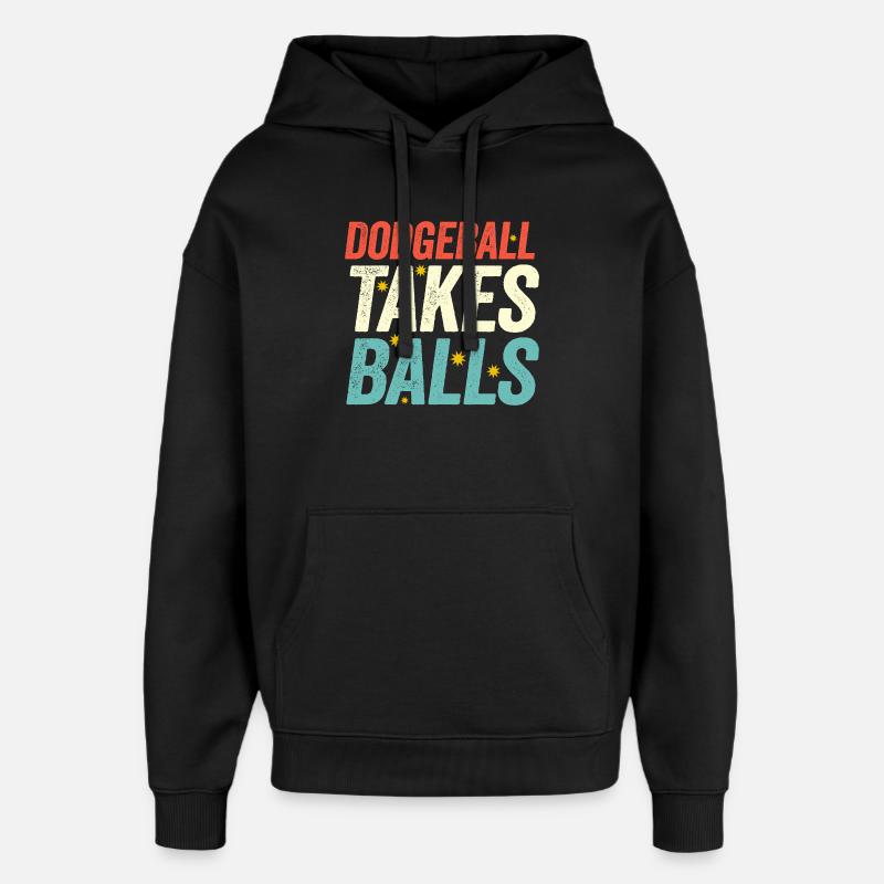 Völkerball braucht Bälle - Oversized Unisex Hoodie von Stanley/Stella - Schwarz