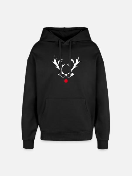 Rudolph with glasses silhouette design - Oversized Unisex Hoodie by Stanley/Stella - black