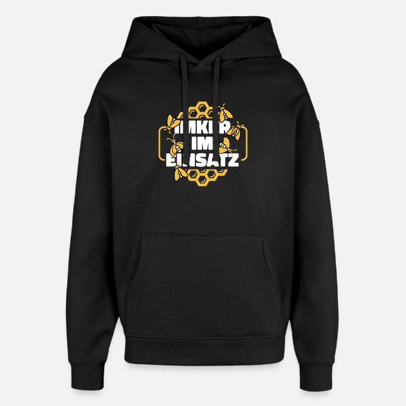 Imker im Einsatz Spruch - Oversized Unisex Hoodie von Stanley/Stella - Schwarz