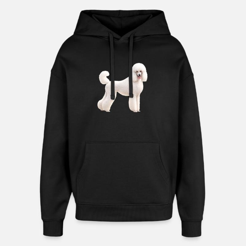 Caniche Grand Blanc - Sweat à capuche unisexe Stanley/Stella Oversized - noir
