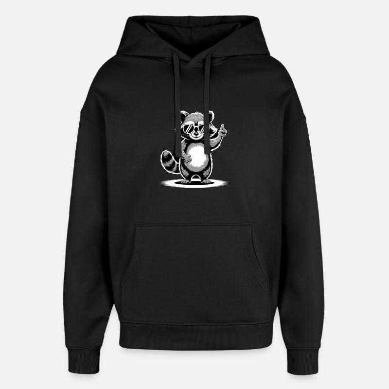 Raton laveur - Sweat à capuche unisexe Stanley/Stella Oversized - noir