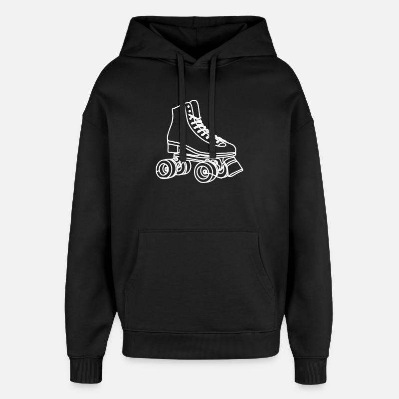 Roller Skates Zeichnung - Oversized Unisex Hoodie von Stanley/Stella - Schwarz