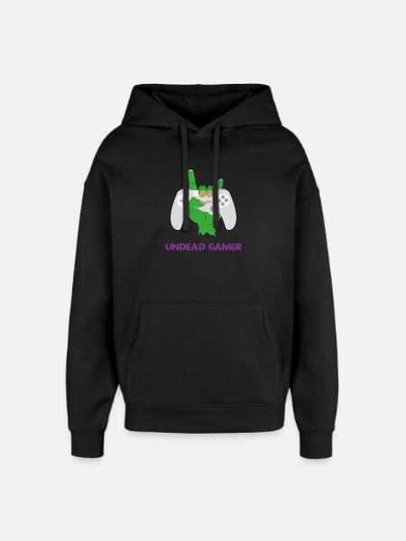 Undead Gamer Zombie Humor - Oversized Unisex Hoodie by Stanley/Stella - black