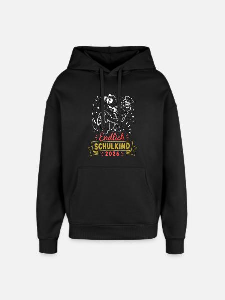 Endlich Schulkind 2026 Dino - Oversized Unisex Hoodie von Stanley/Stella - Schwarz