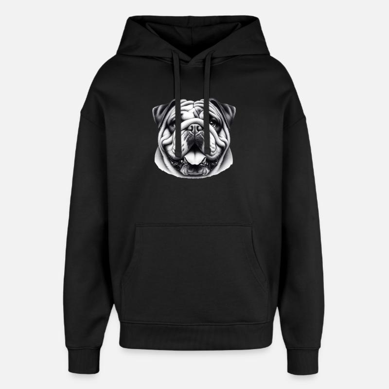 Bouledogue anglais Chien - Sweat à capuche unisexe Stanley/Stella Oversized - noir