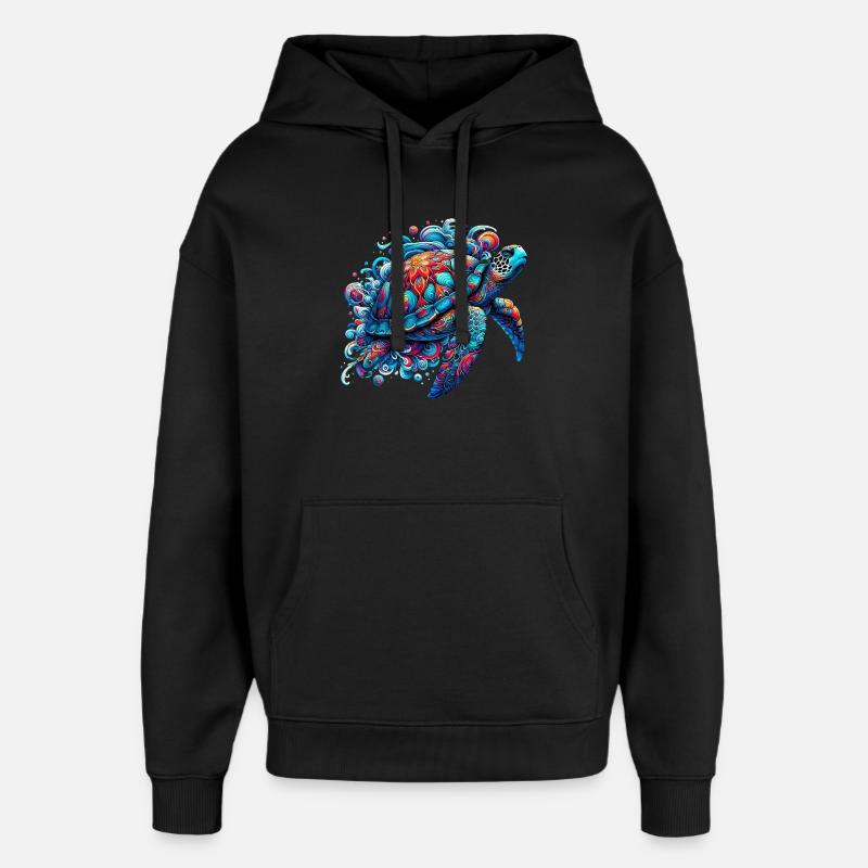 Turtle - Oversized Unisex Hoodie by Stanley/Stella - black