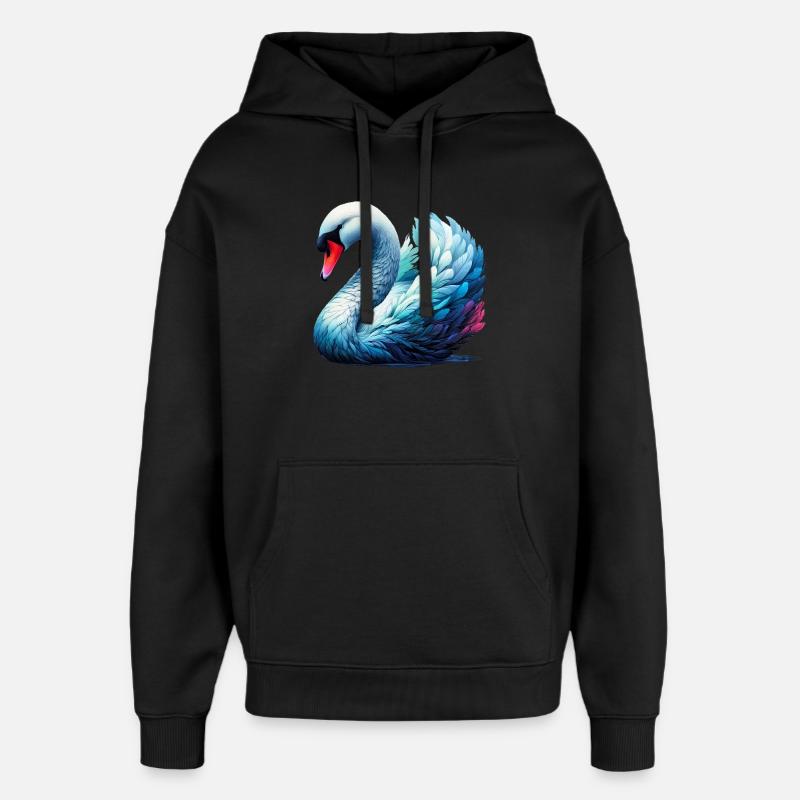 Schwan - Oversized Unisex Hoodie von Stanley/Stella - Schwarz