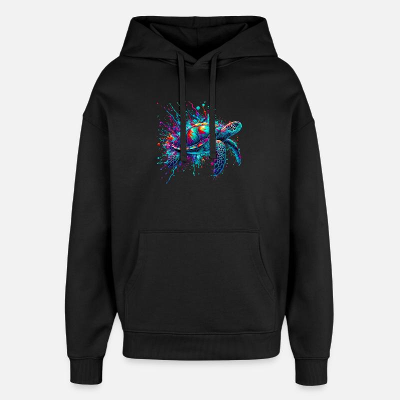 Tortue - Sweat à capuche unisexe Stanley/Stella Oversized - noir