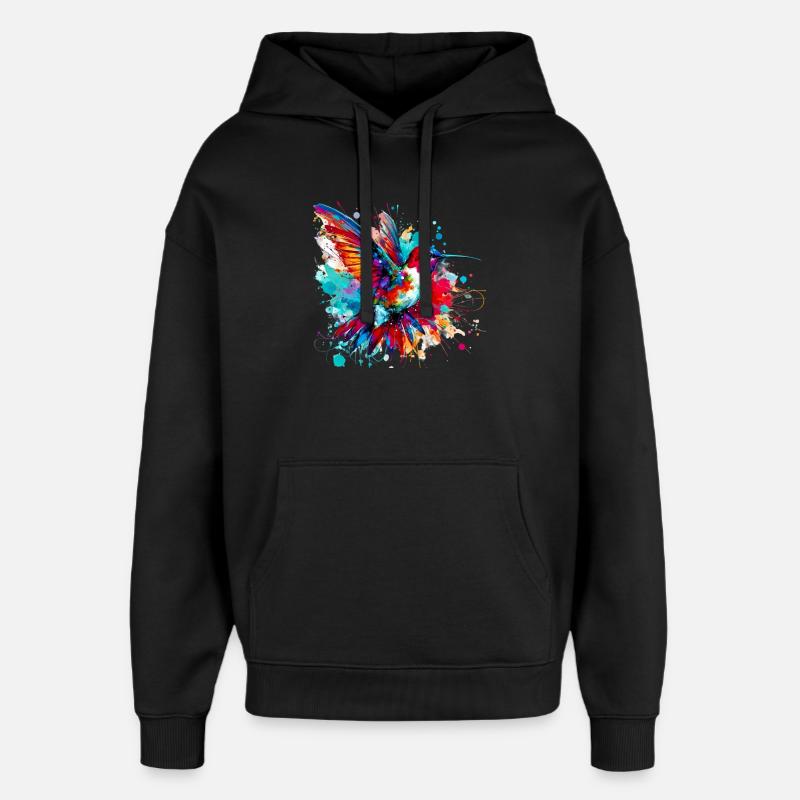 Kolibri - Oversized Unisex Hoodie von Stanley/Stella - Schwarz