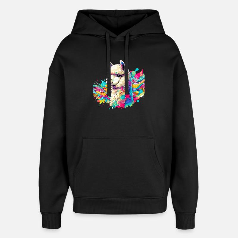 Alpaga - Sweat à capuche unisexe Stanley/Stella Oversized - noir