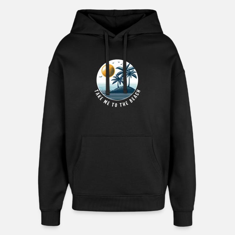 Emmenez-moi à la plage - Sweat à capuche unisexe Stanley/Stella Oversized - noir