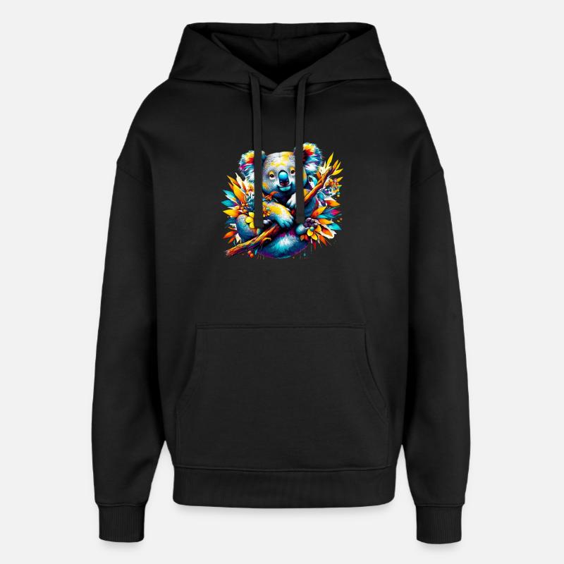 Koala - Sweat à capuche unisexe Stanley/Stella Oversized - noir