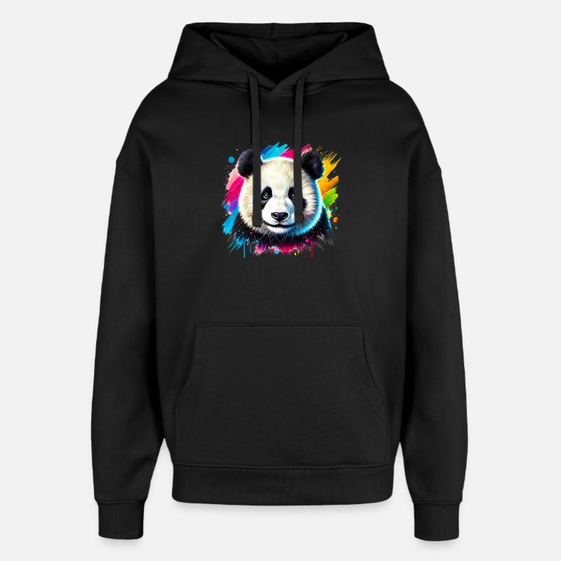 Panda - Oversized Unisex Hoodie by Stanley/Stella - black