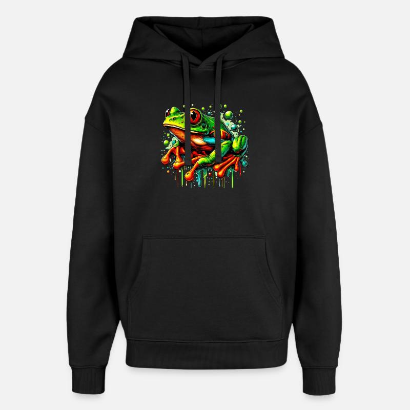 Frosch - Oversized Unisex Hoodie von Stanley/Stella - Schwarz