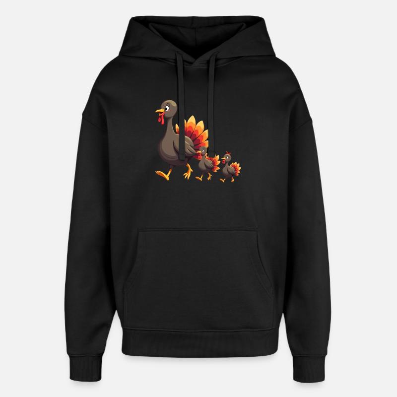 Bébé dinde de Thanksgiving - Sweat à capuche unisexe Stanley/Stella Oversized - noir