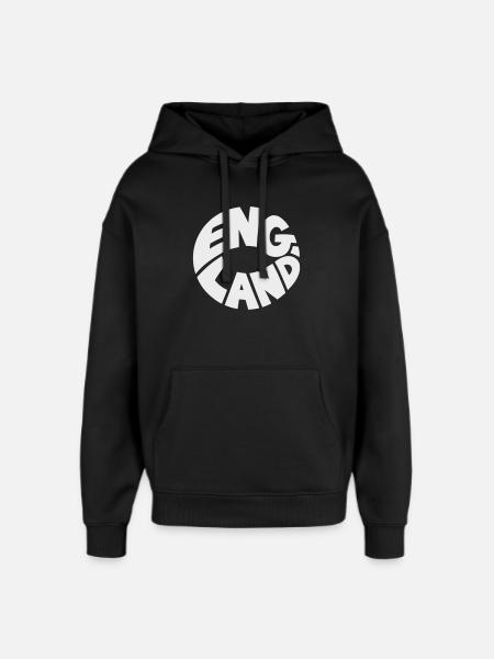 Conception du logo Engand Round - Sweat à capuche unisexe Stanley/Stella Oversized - noir