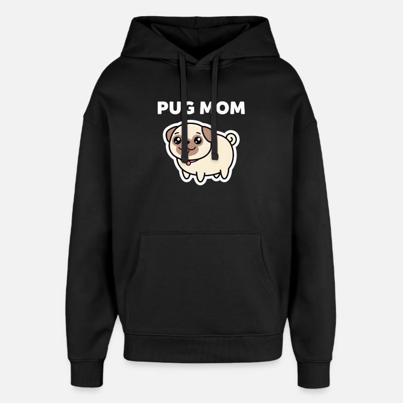 Mignonne Carlin et Maman Amoureuse - Sweat à capuche unisexe Stanley/Stella Oversized - noir