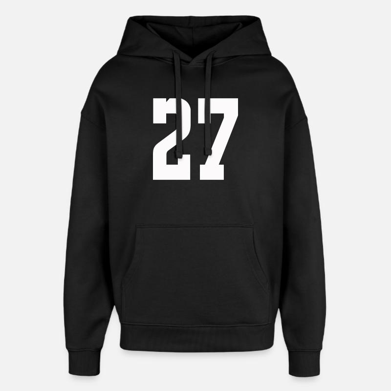 Numerals 27 Contrast Design - Oversized Unisex Hoodie by Stanley/Stella - black
