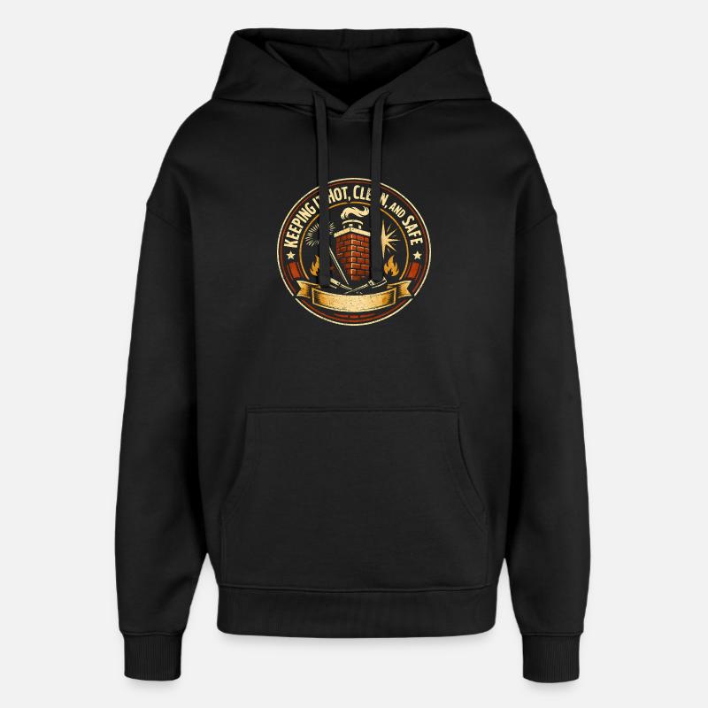 Chaud, propre, sûr | Ramoneur - Sweat à capuche unisexe Stanley/Stella Oversized - noir
