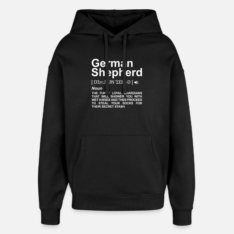 German Shepherd Definition - Oversized Unisex Hoodie by Stanley/Stella - black