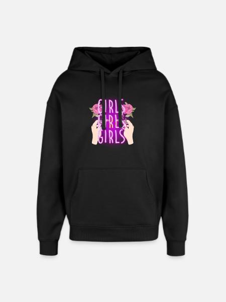 Woman power, neon - Oversized Unisex Hoodie by Stanley/Stella - black