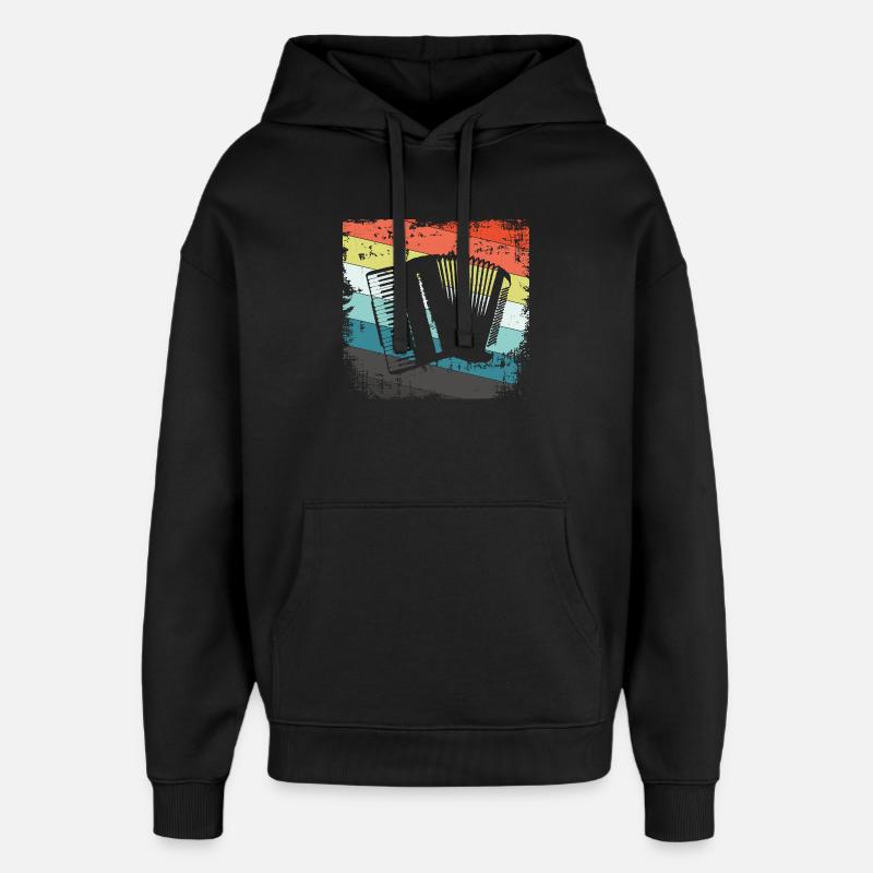 Accordion harmonica - Oversized Unisex Hoodie by Stanley/Stella - black