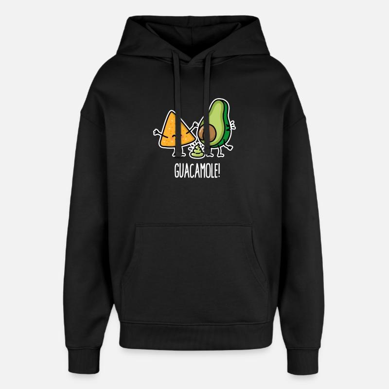 Lustige Avocado kackt Guacamole Tortilla-Chips - Oversized Unisex Hoodie von Stanley/Stella - Schwarz