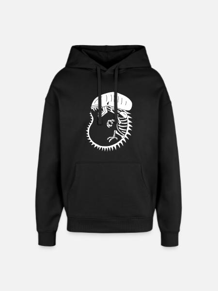 White alien monster skeleton - Oversized Unisex Hoodie by Stanley/Stella - black