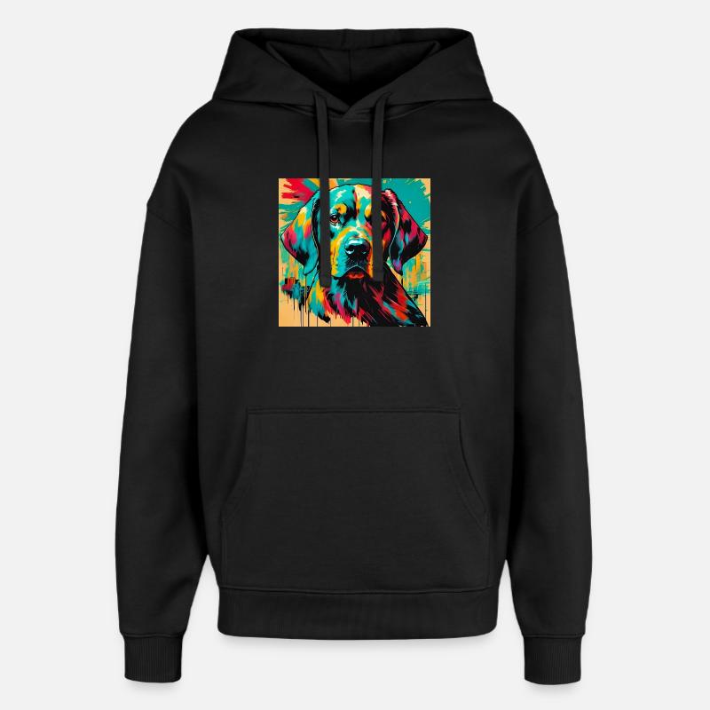 Chien - Sweat à capuche unisexe Stanley/Stella Oversized - noir