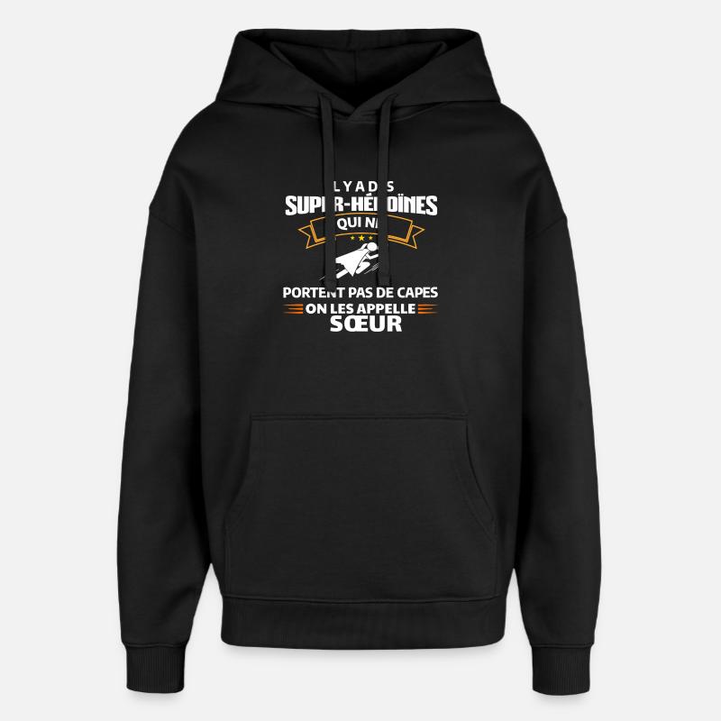 Héroïnes non capes illustrées - Sweat à capuche unisexe Stanley/Stella Oversized - noir