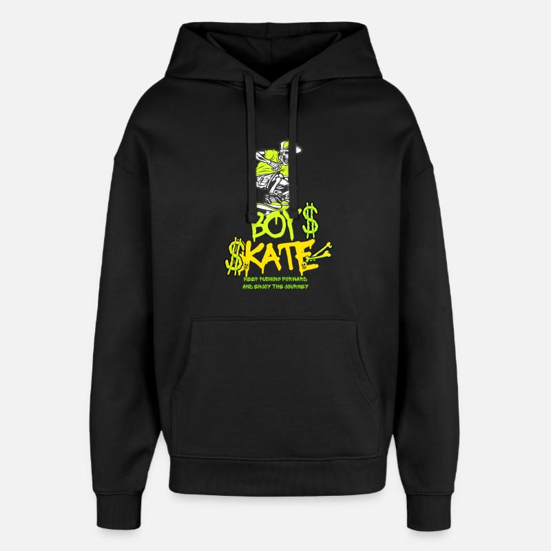Junge Skateboarding Schädel Grafikdesign - Oversized Unisex Hoodie von Stanley/Stella - Schwarz