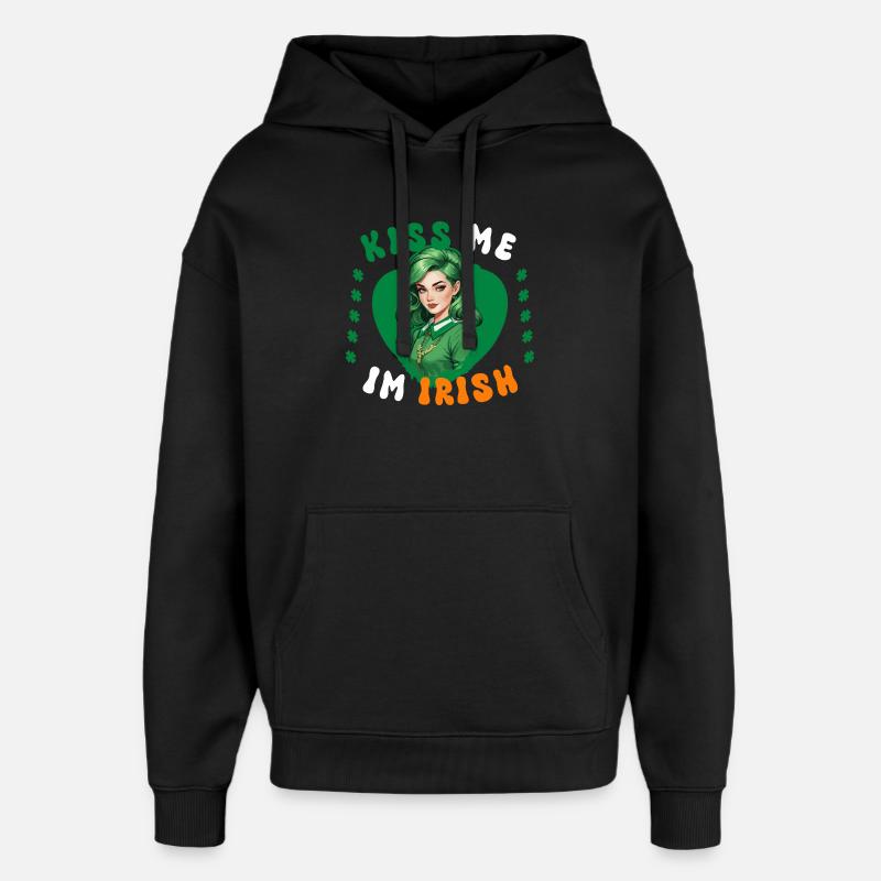 Küss mich, ich bin Irin - Oversized Unisex Hoodie von Stanley/Stella - Schwarz