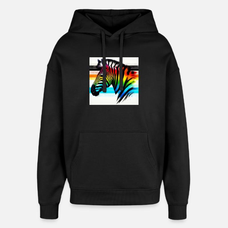 Zebra - Oversized Unisex Hoodie by Stanley/Stella - black