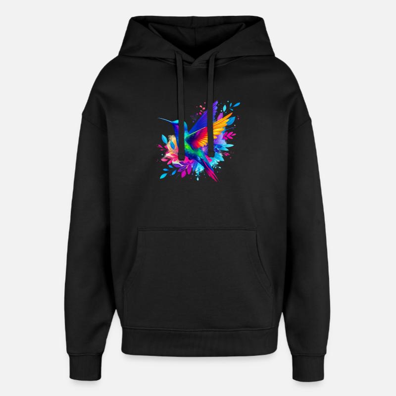 Kolibri - Oversized Unisex Hoodie von Stanley/Stella - Schwarz