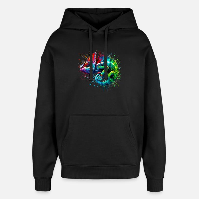 Chamäleon - Oversized Unisex Hoodie von Stanley/Stella - Schwarz
