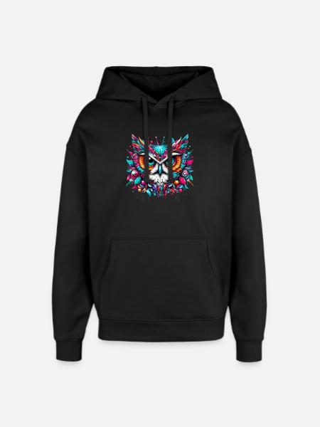 Eule - Oversized Unisex Hoodie von Stanley/Stella - Schwarz