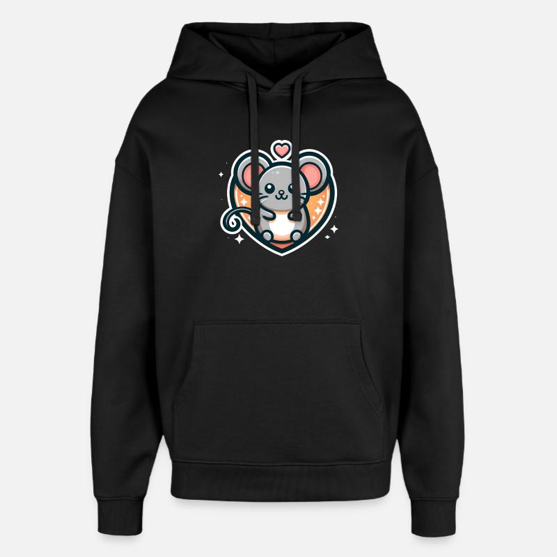 Souris préférée - Sweat à capuche unisexe Stanley/Stella Oversized - noir