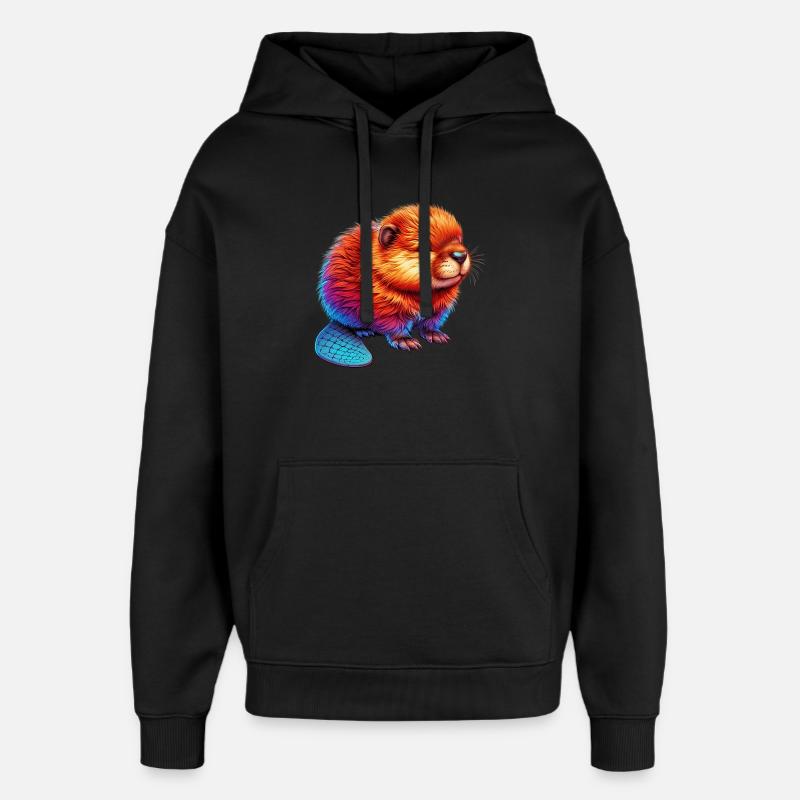 Castor - Sweat à capuche unisexe Stanley/Stella Oversized - noir