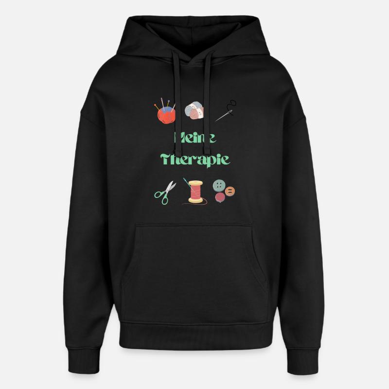 Ma thérapie : crochet et couture - Sweat à capuche unisexe Stanley/Stella Oversized - noir