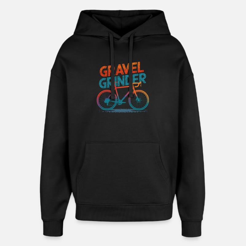 Gravier broyeur vélo illustration - Sweat à capuche unisexe Stanley/Stella Oversized - noir