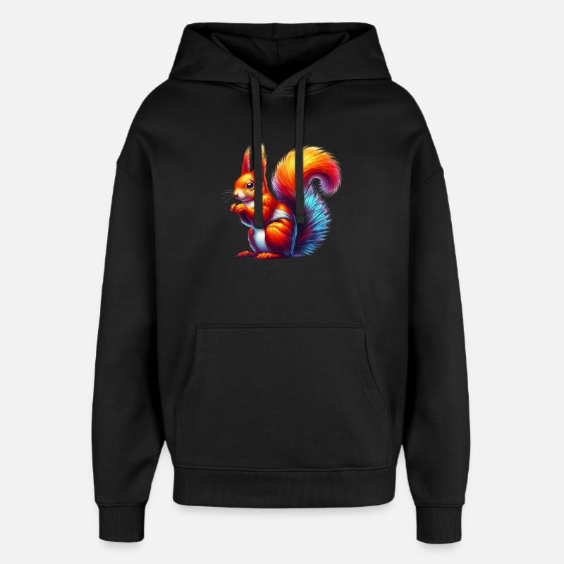 Écureuil - Sweat à capuche unisexe Stanley/Stella Oversized - noir