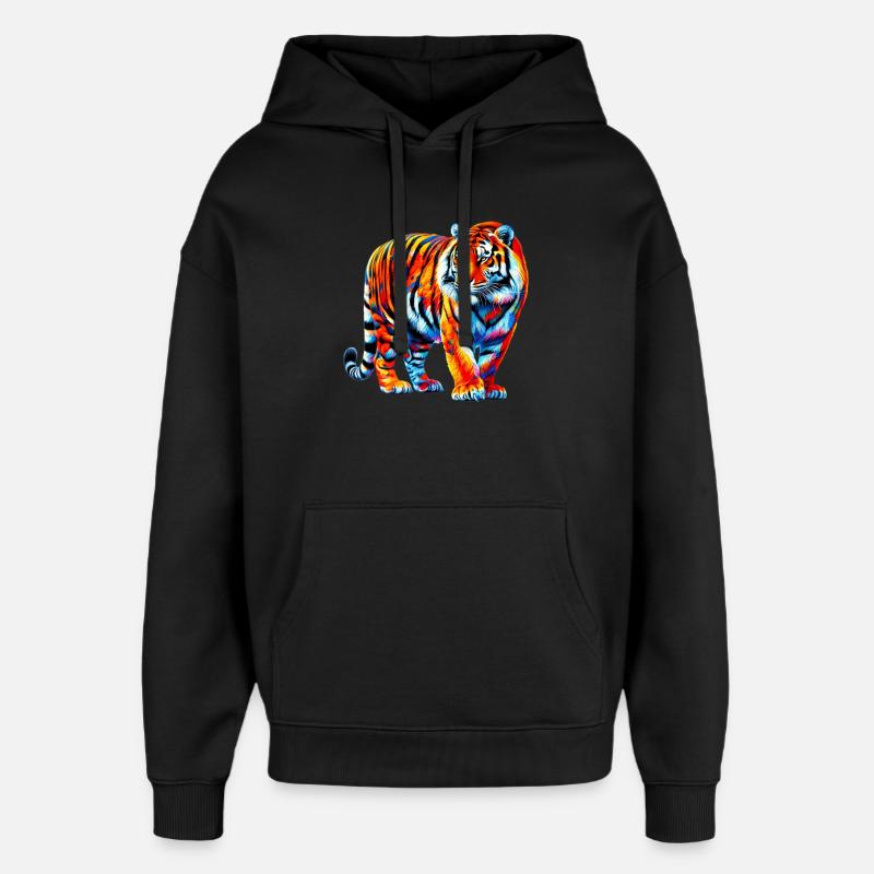 Tigre - Sweat à capuche unisexe Stanley/Stella Oversized - noir