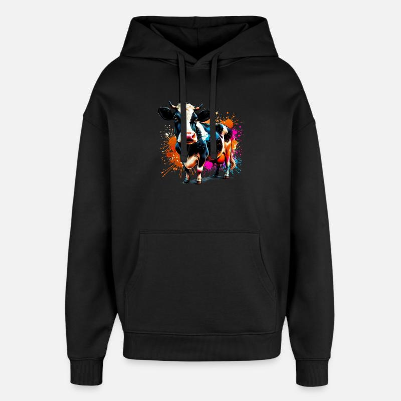 Vache - Sweat à capuche unisexe Stanley/Stella Oversized - noir