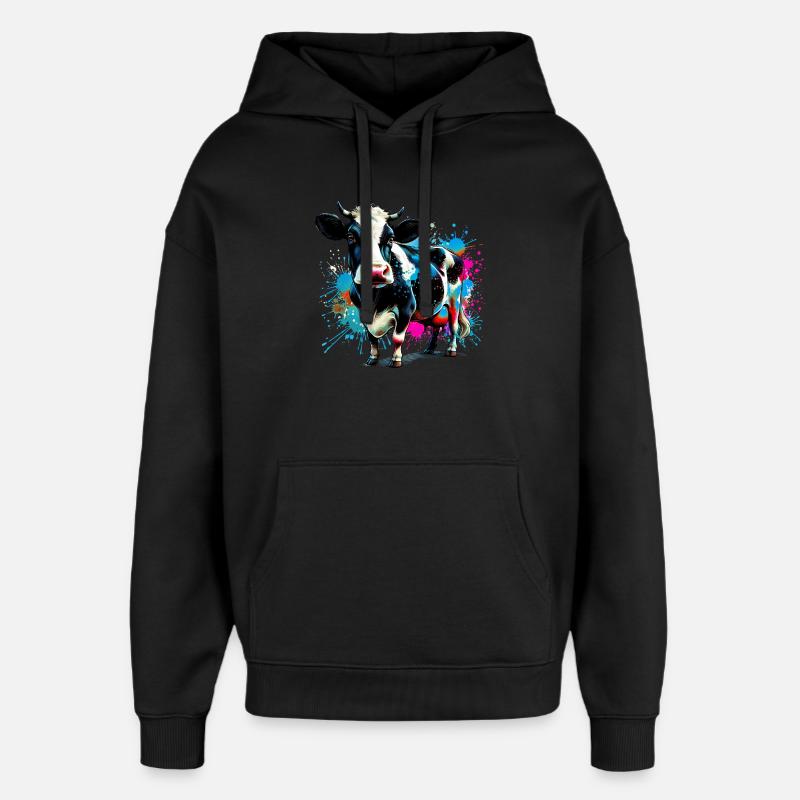 Vache - Sweat à capuche unisexe Stanley/Stella Oversized - noir